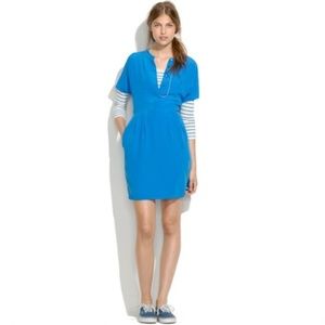 Madewell Bloomsberry Blue Cinch Waist Dress